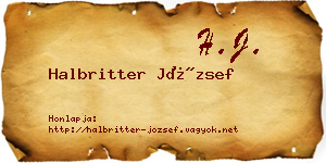 Halbritter József névjegykártya